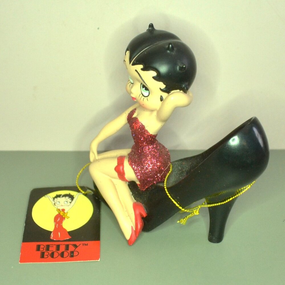 Set Of 4 Betty Boop Figures/Ornaments Shopping Bag High Heels Martini Glass - Picture 9 of 14